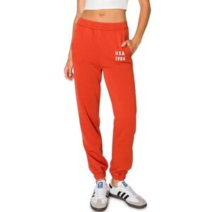 Lazy Sunday | Red USA Print Jogger Sweatpants size Large